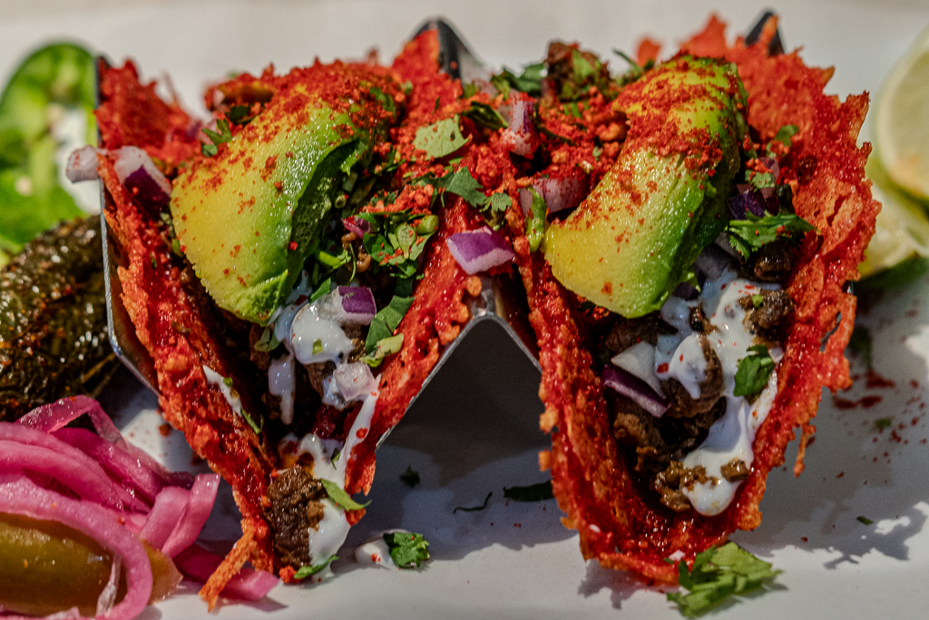 Home Crunchy red-shell tacos with fresh toppings
